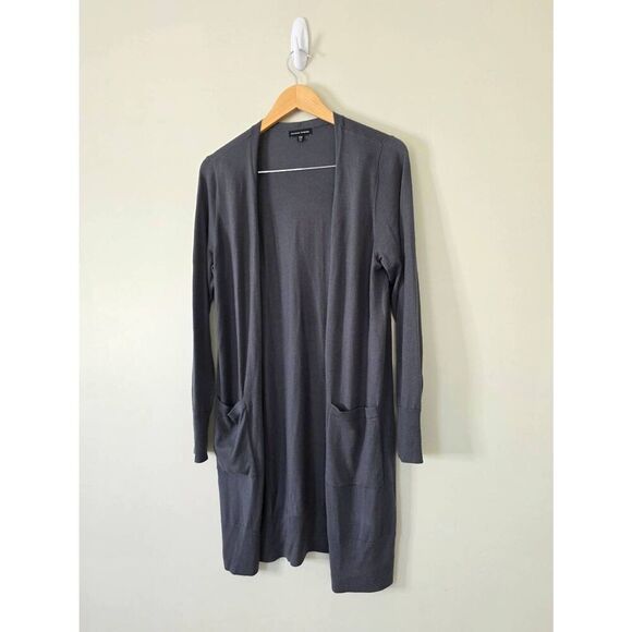 Universal Standard Long Line Knee Length Open Cardigan Sweater Size 2XS Gray - Picture 3 of 6
